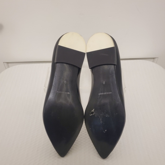 Everlane 2 Tone Black & White Pointed Leather Flat Loafers Size 8 - Picture 6 of 12